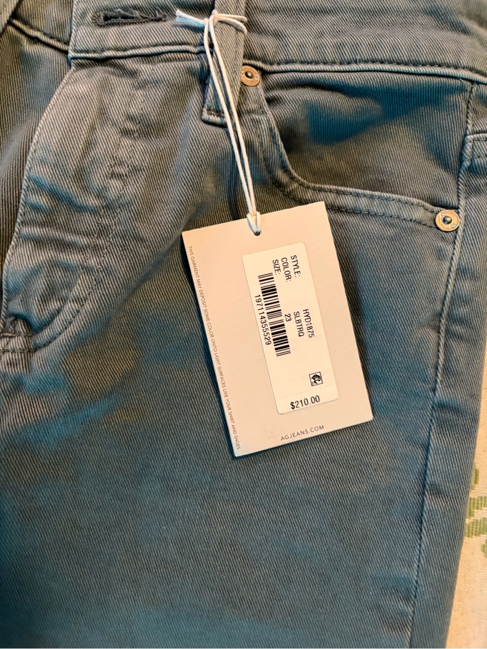 Ag Adriano Goldschmied Cloud Soft Denim in Teal - Picture 3 of 4